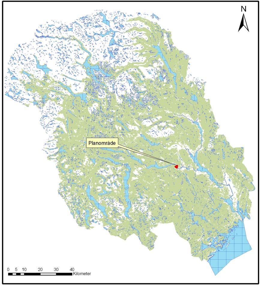 Området Undersøkt område ligger ca 3,5 kilometer vest for Lunde sentrum og omfatter deler av Stormo ved Lågmo.