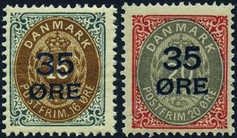 Gode skanfiltilbud Danmark Best.nr.: C1211 35 øre provisorier 1912.
