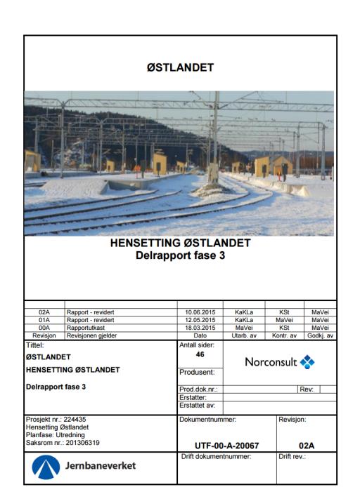 Utredninger Jernbaneverket produserer en rekke