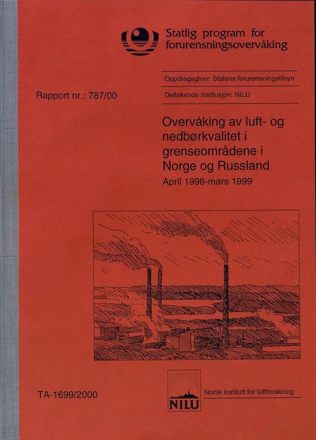 i å fe 1 Statlig program for forurensningsovervåking iliii-iii Rapport nr.