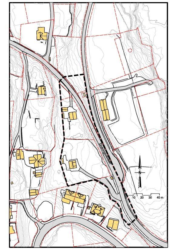 Planområde omfatter del av Drotningsvikvegen og gnr. 137, bnr. 140, 141 mfl.