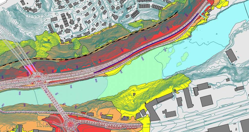 7 4.2 Skjermet uten Byåstunnel Uten Byåstunnelen vil all trafikk som skal til Byåsen måtte bruke Oslovegen som i dag.