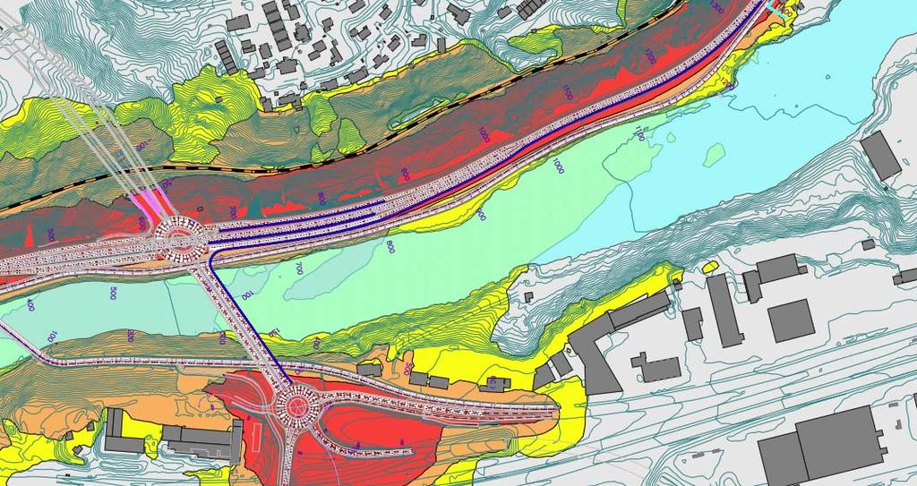 8 Det er også vurdert om det kan være aktuelt med støyskjermer på nordsiden (vestgående) del av Nydalsbrua og på rampene nordover.