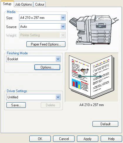 WINDOWS PCL 1. I kategorien [Oppsett] i driveren henter du frem de lagrede [driverinnstillingene] du vil bruke. 2.