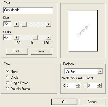 Illustrasjonen nedenfor viser PostScript-driveren for Windows.