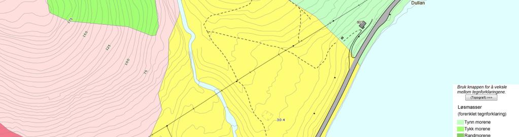 Møllnes Industriområde Utfylling i sjø multiconsult.no 3 Grunnforhold Figur 3: Kvartærgeologisk kart (kilde:ngu.no) 3.