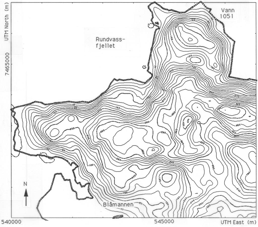 Undersøkelser av Rundvassbreen Rundvassbreen forandret seg over de siste tiårene, som medførte at Vatn 1051 ble tømt under breen i 2001.