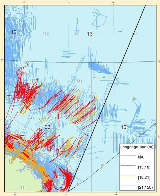 2.2.2 Fiske i kystnære områder i Barentshavet sørøst Det foreligger mer begrenset med sporingsresultater for det kystnære fisket enn for fisket med havgående fartøyer.