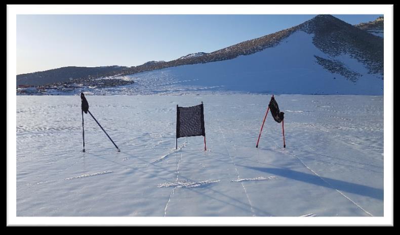 Flyplassen er 3000 meter lang og 60 meter bred og ligger på isen.