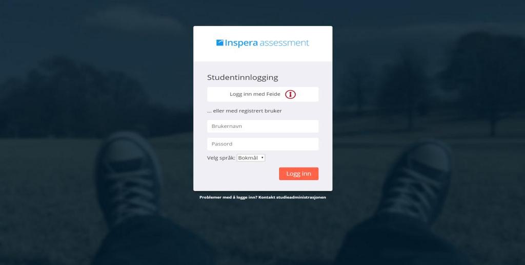 INSPERA- brukerveiledning for student hjemmeeksamen i gruppe Oppdatert 20. januar 2015 Pålogging Du logger deg på via uia.inspera.