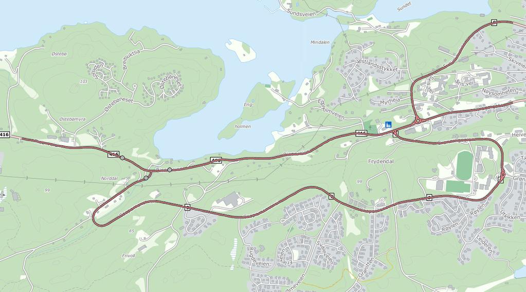 2 Figur 2: Uttrekk fra NVDB - registrerte skredhendelser. Risikoakseptkriterier er definert i NA-rundskriv 2014/08, kfr. referanse nr. 3, kapittel 8.