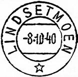 1924 Registrert brukt fra 20 XI 94 HLO til 27 XII 13 HLO Stempel nr. 3 Type: TA Utsendt 15.10.1940 LINDSETMOEN Innsendt?? Registrert brukt fra 17-10-42 HLO til 17-11-60 HLO Stempel nr.