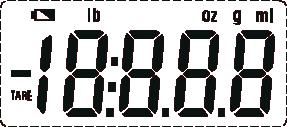 7 LCD-display Norsk Tare (nettovekt)-funksjon Volumenhet (milliliter) Volumenhet (ounce) Vektenhet (pund) Vektenhet (gram) Negativ verdi Lavt batterinivå Fjern batteristrimmelen 1.