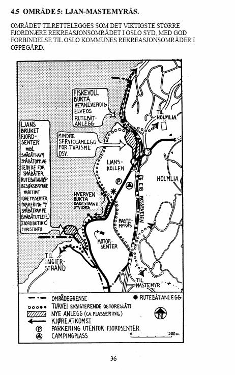 Figur 2. Utsnitt fra fjordbruksplanen 1991 som omhandler det aktuelle planområdet 1.2.2. Oppegård kommune Oppegård kommune har 8 km strandlinje til Bunnefjorden og strekker seg fra Bestemorsstranda i nord til litt nord for Nebba i syd.