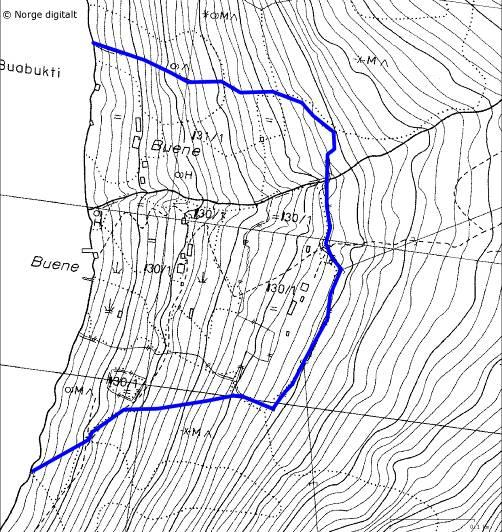 22. Buene Lokalitetsnamn: Buene, Frønningen Dato 07-08.2005 UTM LN 3945 67734 Kartblad 1417 III, Sogndal Verdi C Naturtype Slåttemark (D01) og naturbeitemark (D04) Areal Ca.