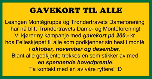 Lokalkjøring på Nossum lørdag 4. november Nossumtravet inviterer til lokalkjøring på Nossum Travpark lørdag 4. november kl 1300. Mange spennende løp! Dette er en utsatt kjøring fra 24.