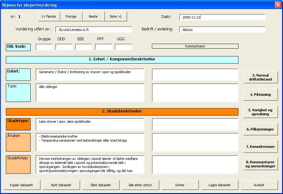 Trinn 1 EXCEL-verktøyet Estimering