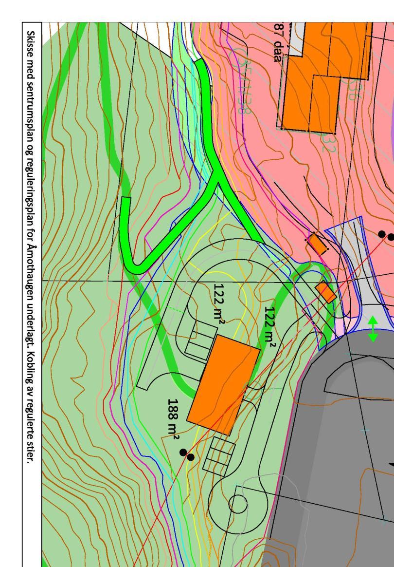 PLANOMTALE 9 Sør for området planleggast trasé for ny E134. Vegen skal gå på sørsida av Vinjeåi.