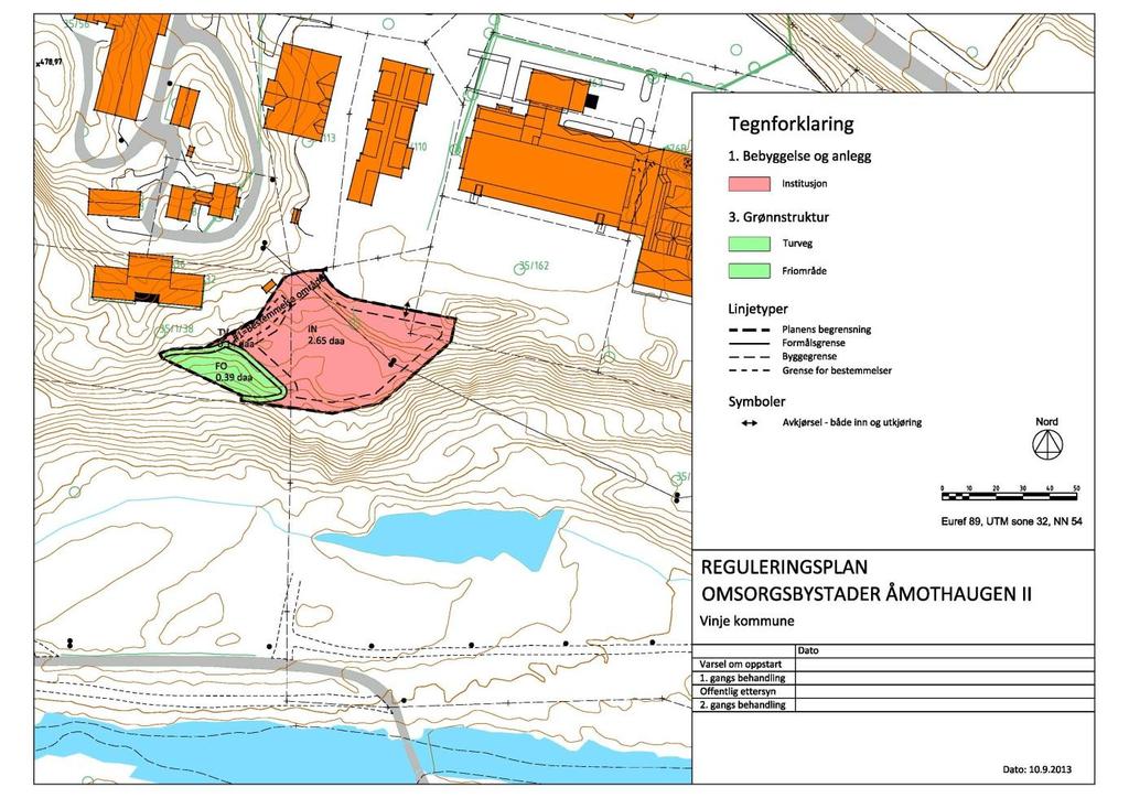 PLANOMTALE 8 2 PLANFORSLAGET 2.1 Arealbruk Innanfor planområdet er det satt av arealformåla: Institusjon- offentlig: Det er satt av tomt til en omsorgsbustad med inntil fire einingar.