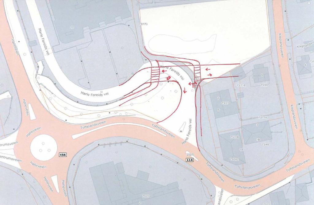 Beregningen viser at trafikken vil flyte bra i hele nettverket. Sannsynligheten for oppstuing av kjøretøy, som igjen blokkerer for trafikkflyten i andre kryss, er tilnærmet null.