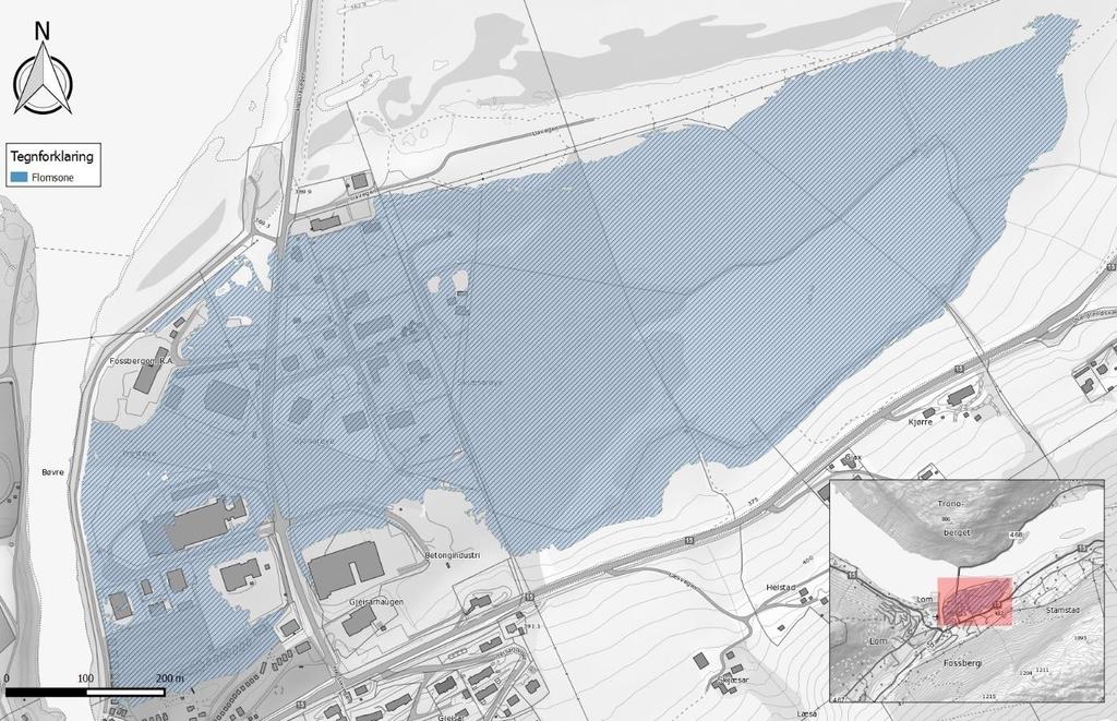 Oversiktskart 6 Oppmåling av utløpet av Årsjo med plott av lavpunktet på jorde ned mot Otta (NN54).