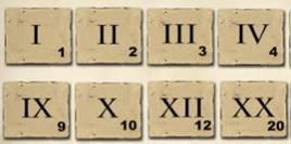 siffer Roman digit I, V, X Følgen av naturlige tall 1