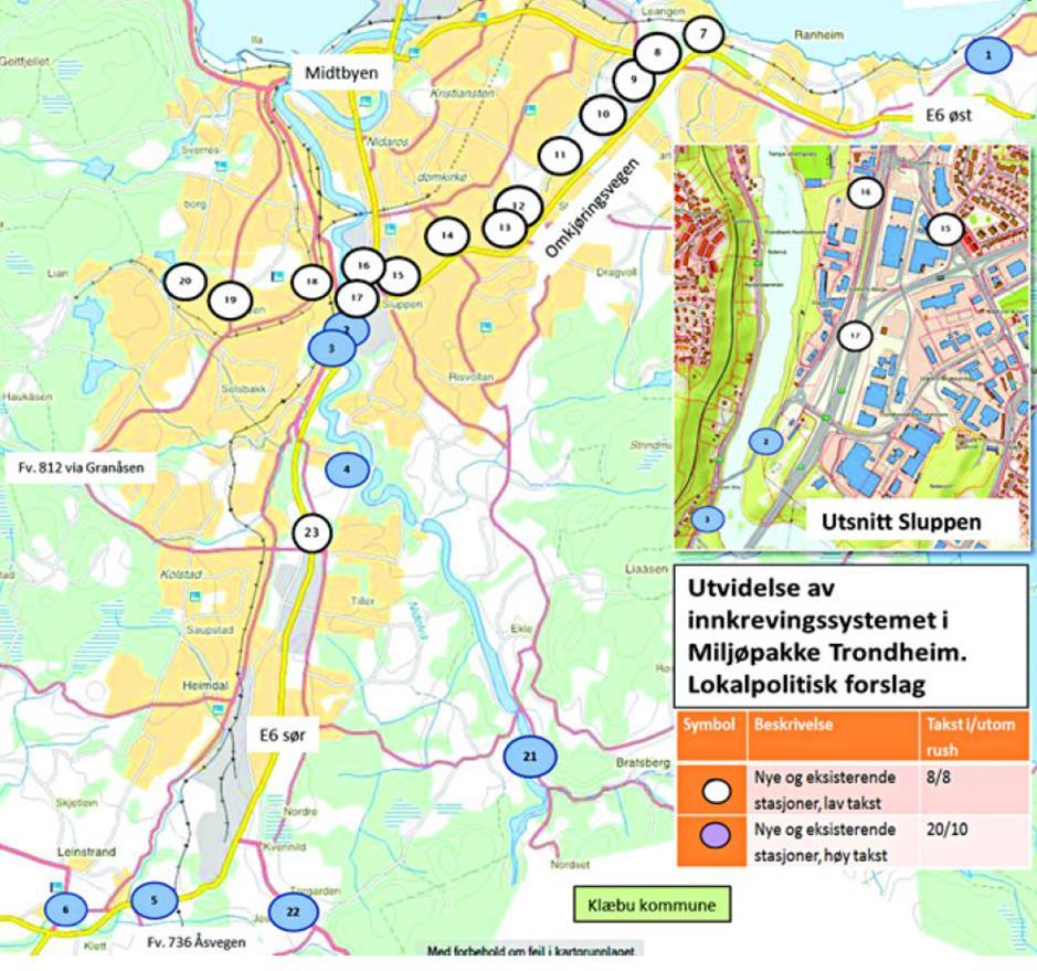 Figur 5 viser de sju bomsnittene. Innen hvert bomsnitt gjelder timesregelen.