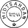 Postkontoret 7564 MIDTSANDAN ble lagt ned fra 01.02.1986. Stempel nr. 7 Type: I2N Fra gravør 20.06.1972 MALVIK Innsendt 7563 Stempel nr.