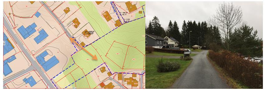 Bokstav Veinavn Området Type F Holstadveien Ligger sørvest for enden planområdet, atkomst langs Atkomstvei forlengelse av blindvei Mest aktuelt alternativ er løsning som, så langt andre alternativer