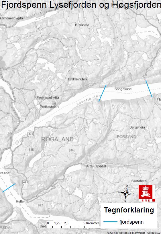 Kart over fjordspenn