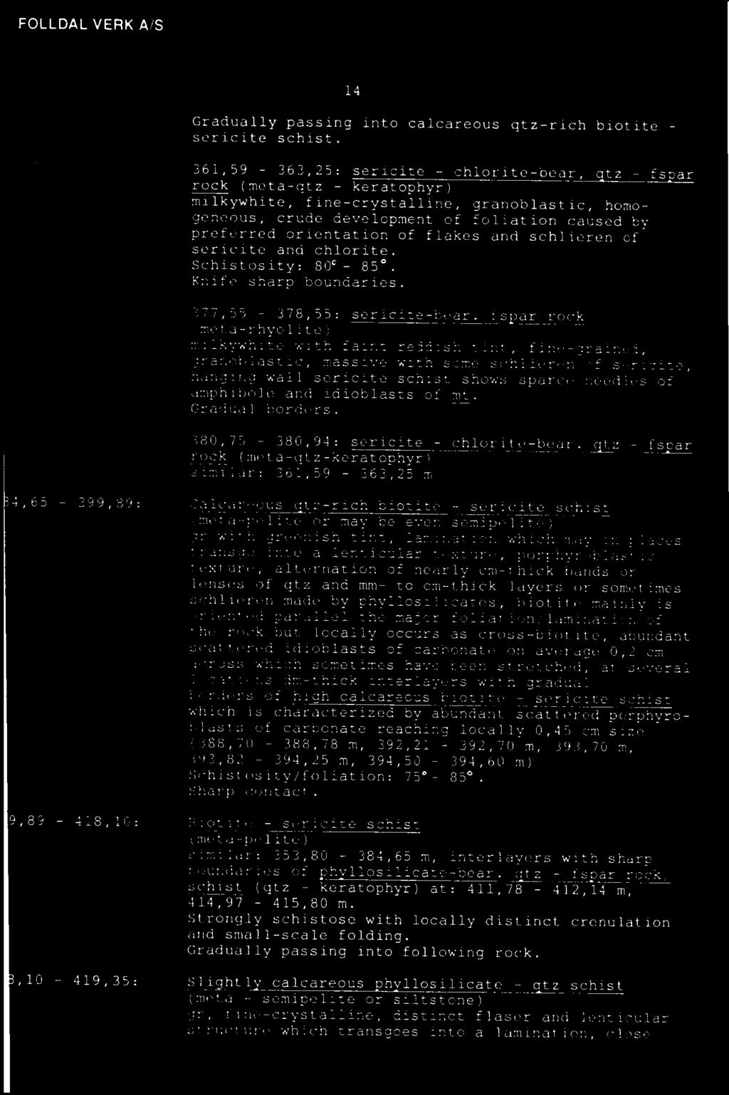 idioblasts of mt. Gradual borders. 380,75-380,94: sericite - chlorite-bear.