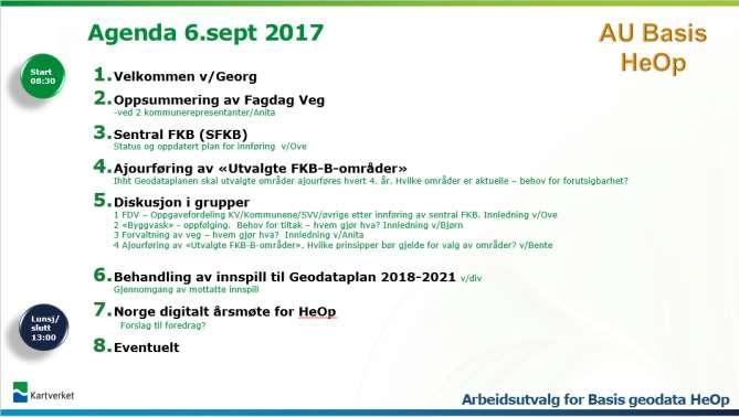 REFERAT Møte i Arbeidsutvalg Basis geodata Hedmark og Oppland Dato: 06.09.
