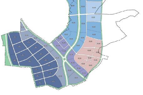 Në lagjen "Zona Ekonomike" diferencojmë 7 tërësi (zona) të ndryshme që kanë parametrat e veçantë: 1. Zonë Industriale - tërësia (ZI) 2. Zona Industriale Mikse - tërësia (ZIm) 3.