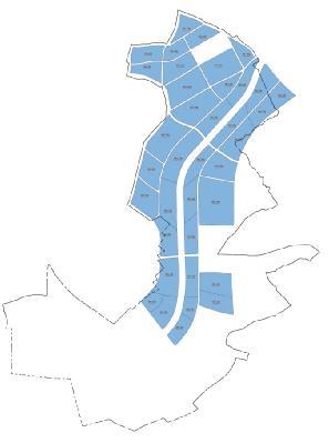 3. ZONA KOMERCIALE - ZK Pjesa qendrore dhe veriore destinohet si zonë Komerciale ekonomike. Zona Komerciale përmbanë 37 blloqe urbane (ZK-1-ZK-37) me sipërfaqe të përgjithshme prej 246.7 ha.