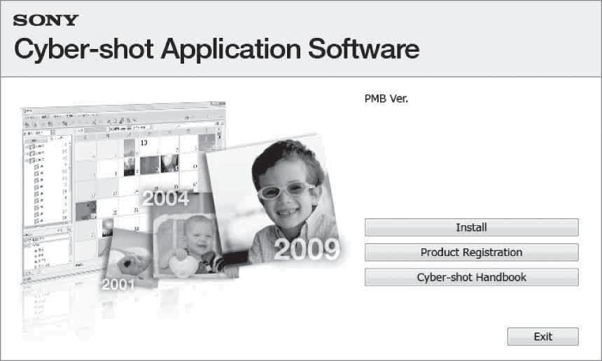 x Trin : Installering af "PMB" (medfølger) Udfør nedenstående procedure for at installere softwaren (medfølger). Når du installerer "PMB", installeres "Music Transfer" også. Log på som Administrator.