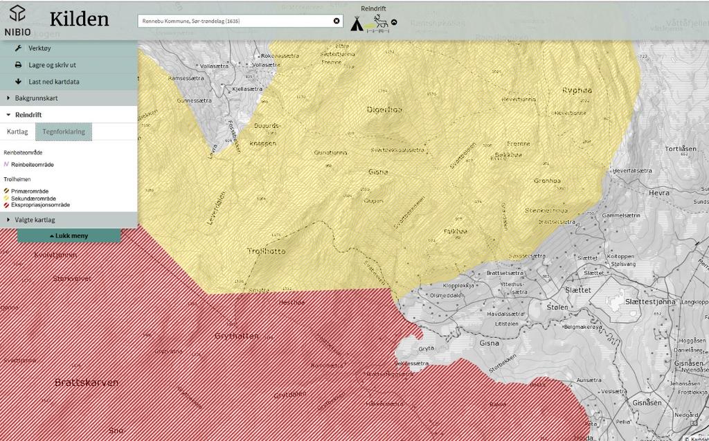 Reindrift Trollhøtta ligger innenfor sekundærområde for rein i Rennebu. Søknaden har og vært drøftet i utvalg for miljø, teknikk og landbruk.