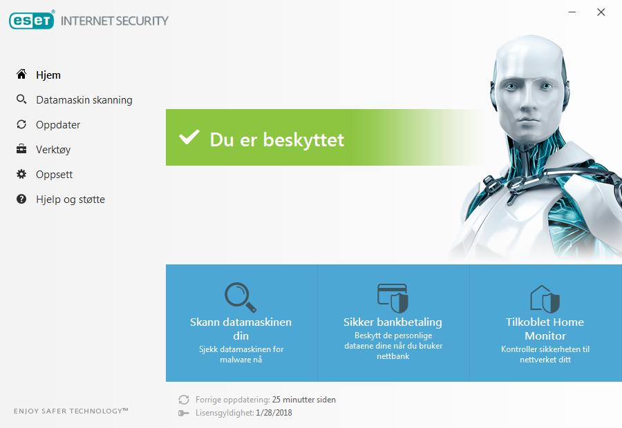 3. Veiledning for nybegynnere Dette kapittelet gir en innledende oversikt over ESET Internet Security og produktets grunninnstillinger. 3.