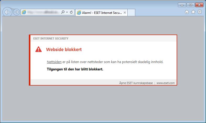 Anti-Phishing-beskyttelse lar deg blokkere nettsider som er kjent for å distribuere phishing-innhold. Vi anbefaler på det sterkeste at du lar Anti-Phishing være aktivert.