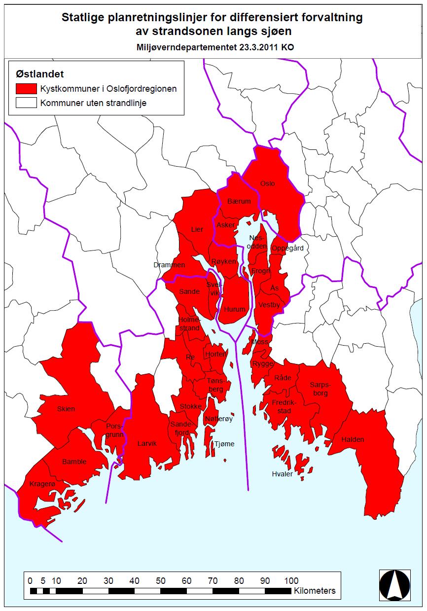 Kystkommunene i Oslofjordregionen Alle kystkommunene i