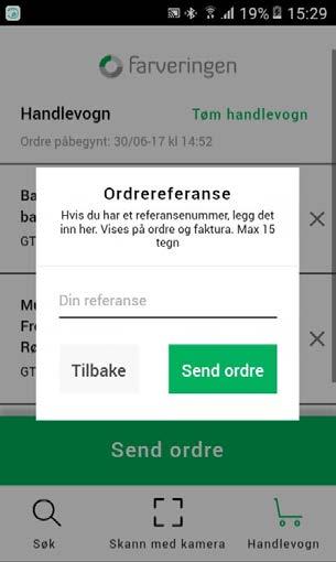 Figur 9 - Valgfri ordrereferanse Bestillings -og ordrebekreftelse Du får nå en