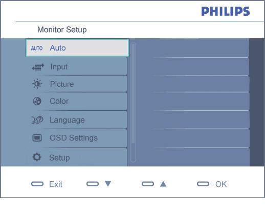 Beskrivelse av skjermmenyen Hva er On-Screen Display (OSD)? Skjermmenyene (On-Screen Display - OSD) er en funksjon som alle LCD-skjermer fra Philips er utstyrt med.
