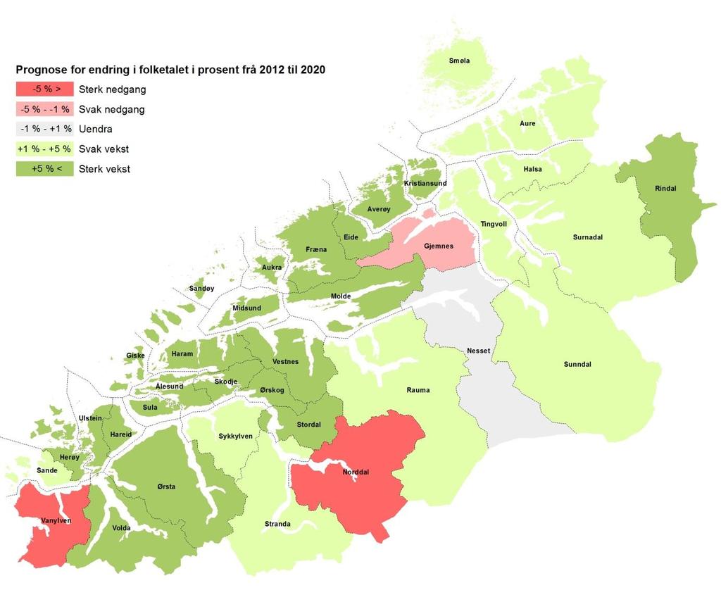 23 Figur 10 Figur 10 syner eit kart over mellomalternativet i utviklinga i folketalet til SSB.