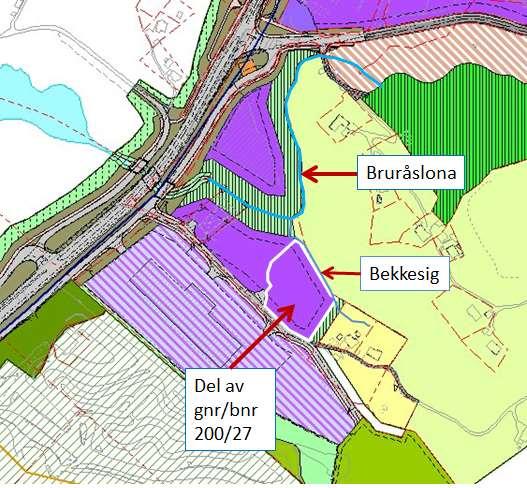 ROS ETABLERING OG DRIFT AV BETONGBLANDERI PÅ HAUKÅS 3/14 Figur 1 Utsnitt av reguleringsplan for Haukås Næringspark.