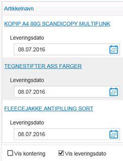 Hvis man ikke gjør noen endringer her, vil leveringsdatoen på hver enkelt leverandør I handlevognen