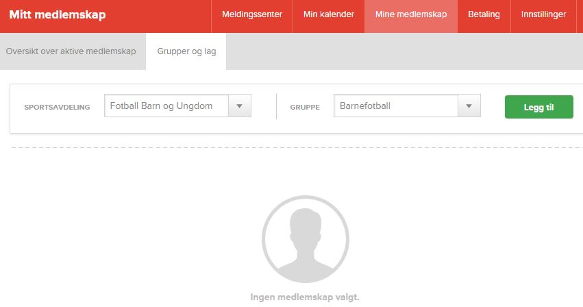 medlemsskap Velg Grupper og lag