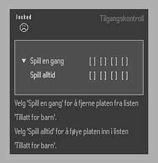 Tilgangskontroll Nederlands Français Norge Barnelås DVD VCD Aktivere/deaktivere Barnelås (Child ock) 1 I stoppmodus velger du ACCESS CONTO i Egne innstillinger-menyen med 3/4-tastene.