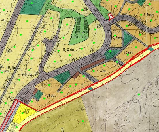 80 ble reguleringsplanen for Natvig Nedenes felt D vedtatt. Reguleringsplanen er en forholdsvis grovmasket plan.