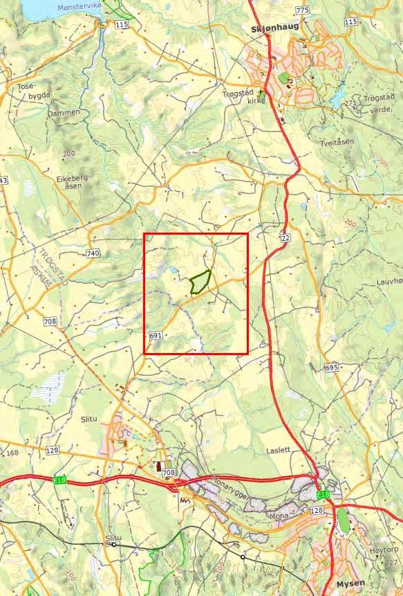 1 INNLEDNING Wergeland Krog Naturkart har på oppdrag for Ole Andreas Maurtvedt utført en kartlegging av naturtyper og biomangfold på et område på Opdal gård i Trøgstad kommune i Østfold (se fig.1).