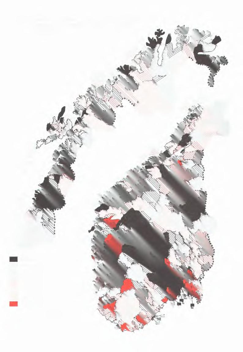 Figur 11. Folketilvekst 1982-2000 i prosent. Kommune.