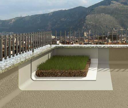 .. UTEAREAL OG BASSENG System for vanntetting av grønne tak med membranduk